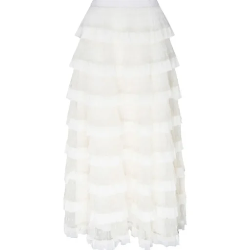 Valentino - White Tulle Long Skirt - Valentino Exclusive Luxury Collection - Avvenice