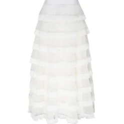Valentino - White Tulle Long Skirt - Valentino Exclusive Luxury Collection - Avvenice