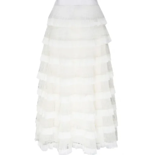 Valentino - White Tulle Long Skirt - Valentino Exclusive Luxury Collection - Avvenice