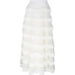 Valentino - White Tulle Long Skirt - Valentino Exclusive Luxury Collection - Avvenice