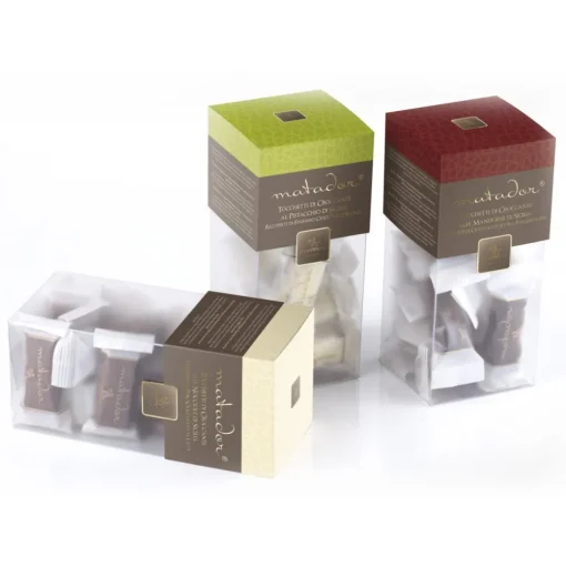 Vincente Delicacies - Crunchy Nougat Pieces with Sicilian Almonds and Covered with Extra-Dark Chocolate - Matador Crystal Box - Avvenice