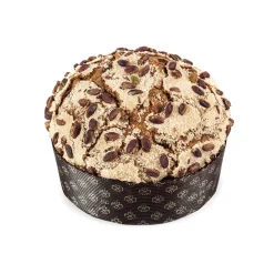 Vincente Delicacies - I Pupi - Artisan Panettone with Pistachio of Sicily, Peaches and Chocolate - Sicilian Looks - Hand Wrapped - Avvenice