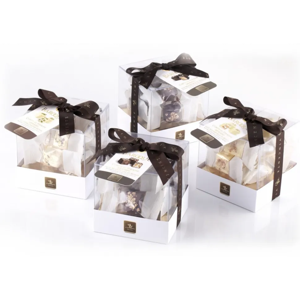 Vincente Delicacies - Soft Nougat Pieces with Sicilian Almond and Coated with Fine White Chocolate - Baroque - Avvenice