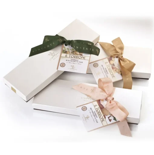 Vincente Delicacies - Soft Nougat Bar with Sicilian Hazelnuts - Ribbon Box - Avvenice