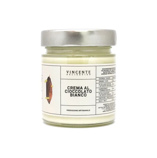 Vincente Delicacies - White Chocolate Cream - Artisan Spreadable Creams - 180 g - Avvenice