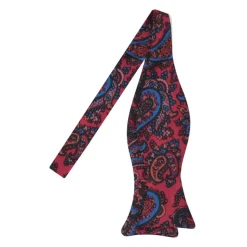 Viola Milano - Ancient Madder Silk Bow Tie - Red Paisley - Made in Italy - Luxury Exclusive Collection - Avvenice