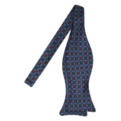 Viola Milano - Ancient Madder Silk Bow Tie - Blue Floral - Made in Italy - Luxury Exclusive Collection - Avvenice