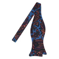 Viola Milano - Ancient Madder Silk Bow Tie - Blue Paisley - Made in Italy - Luxury Exclusive Collection - Avvenice