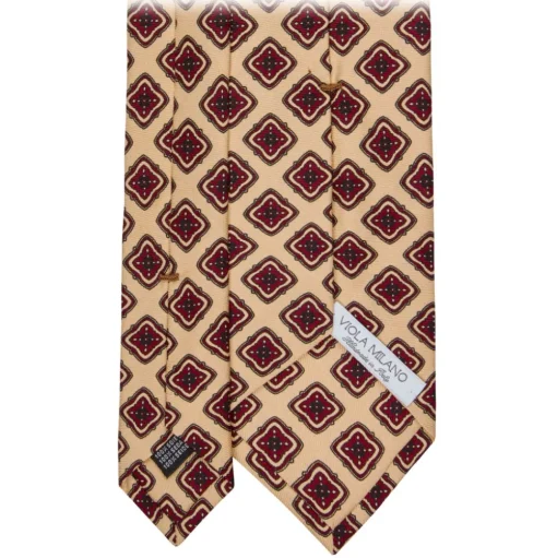 Viola Milano - Archive Diamond Vintage Selftipped Silk Tie - Yellow - Handmade in Italy - Luxury Exclusive Collection - Avvenice