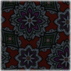 Viola Milano - Artisan Floral Silk Pocket Square - Brown Mix - Handmade in Italy - Luxury Exclusive Collection - Avvenice