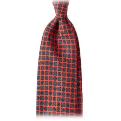 Viola Milano - Artisan Floral Handprinted Selftipped Silk Tie - Rose - Made in Italy - Luxury Exclusive Collection - Avvenice