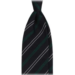 Viola Milano - Artisan Stripe 3-Fold Grenadine Tie - Navy Mix - Handmade in Italy - Luxury Exclusive Collection - Avvenice