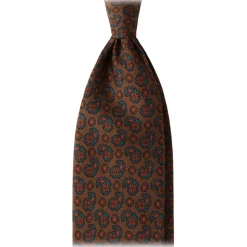 Viola Milano - Autumn Paisley Selftipped Italian Silk Tie - Bronze - Handmade in Italy - Luxury Exclusive Collection - Avvenice