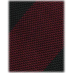Viola Milano - Block Stripe 3-Fold Grenadine Tie - Red/Forest - Handmade in Italy - Luxury Exclusive Collection - Avvenice