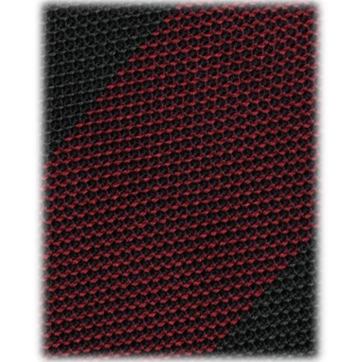 Viola Milano - Block Stripe 3-Fold Grenadine Tie - Red/Forest - Handmade in Italy - Luxury Exclusive Collection - Avvenice