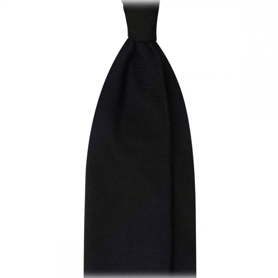 Viola Milano - Block Stripe 3-fold Grenadine Tie – Navy Forest - Made in Italy - Luxury Exclusive Collection - Avvenice