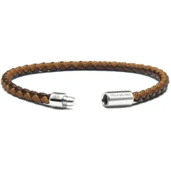 Viola Milano - Braided Genuine Italian Leather Bracelet - Brown/Cola - Handmade in Italy - Luxury Exclusive Collection - Avvenice