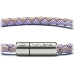 Viola Milano - Braided Genuine Italian Leather Bracelet - Purple Mix - Handmade in Italy - Luxury Exclusive Collection - Avvenice