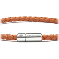 Viola Milano - Braided Italian Leather Bracelet - Polo Brown - Handmade in Italy - Luxury Exclusive Collection - Avvenice