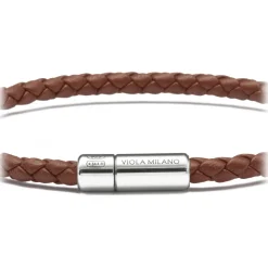 Viola Milano - Braided Italian Leather Bracelet - Chocolate - Handmade in Italy - Luxury Exclusive Collection - Avvenice