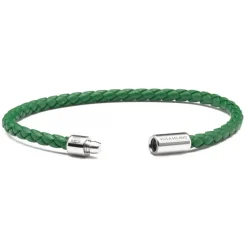 Viola Milano - Braided Italian Leather Bracelet - Green - Handmade in Italy - Luxury Exclusive Collection - Avvenice