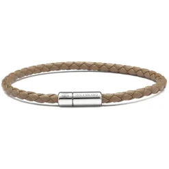 Viola Milano - Braided Italian Leather Bracelet - Taupe - Handmade in Italy - Luxury Exclusive Collection - Avvenice
