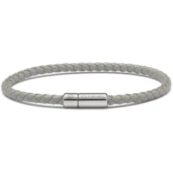 Viola Milano - Braided Italian Leather Bracelet - Grey - Handmade in Italy - Luxury Exclusive Collection - Avvenice