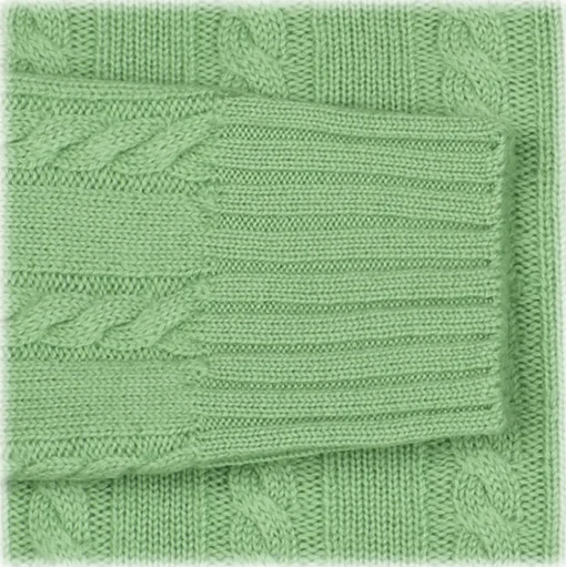 Viola Milano - Cable Knit Lambswool Sweater - Green Apple - Handmade in Italy - Luxury Exclusive Collection - Avvenice