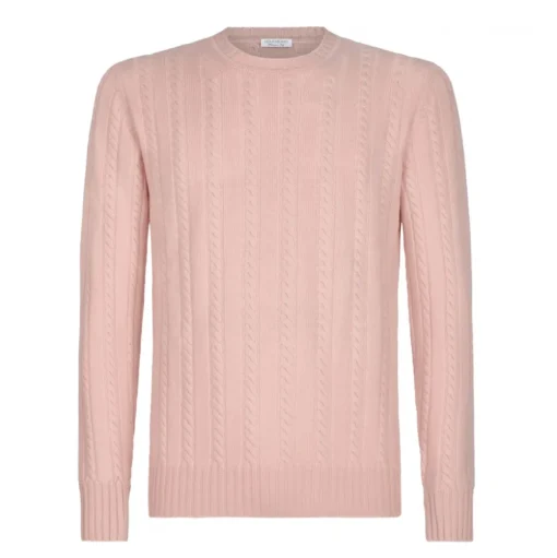 Viola Milano - Cable Knit Lambswool Sweater - Pink - Handmade in Italy - Luxury Exclusive Collection - Avvenice
