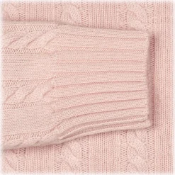 Viola Milano - Cable Knit Lambswool Sweater - Pink - Handmade in Italy - Luxury Exclusive Collection - Avvenice