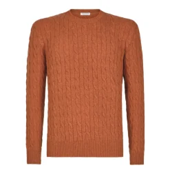 Viola Milano - Cable Knit Loro Piana Cashmere Sweater - Orange - Handmade in Italy - Luxury Exclusive Collection - Avvenice
