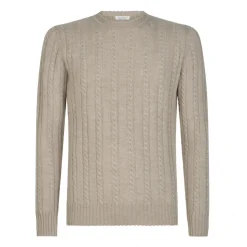 Viola Milano - Cable Knit Loro Piana Cashmere Sweater - Beige - Handmade in Italy - Luxury Exclusive Collection - Avvenice