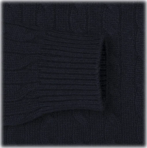 Viola Milano - Cable Knit Loro Piana Cashmere Sweater - Navy - Handmade in Italy - Luxury Exclusive Collection - Avvenice