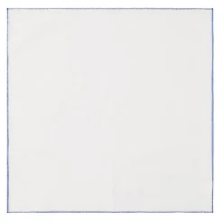 Viola Milano - Carlo Riva Shoestring Cotton/Linen Pocket Square - Navy - Handmade in Italy - Luxury Exclusive Collection - Avvenice