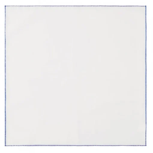 Viola Milano - Carlo Riva Shoestring Cotton/Linen Pocket Square - Navy - Handmade in Italy - Luxury Exclusive Collection - Avvenice