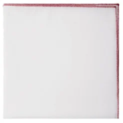 Viola Milano - Carlo Riva Cotton/Linen Pocket Square - Red - Handmade in Italy - Luxury Exclusive Collection - Avvenice