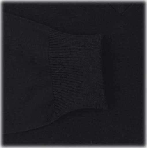 Viola Milano - Cashmere V-Neck Sweater - Navy - Handmade in Italy - Luxury Exclusive Collection - Avvenice