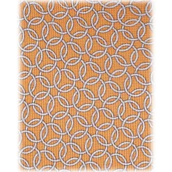 Viola Milano - Chain Circle Selftipped Italian Silk Tie - Orange - Handmade in Italy - Luxury Exclusive Collection - Avvenice