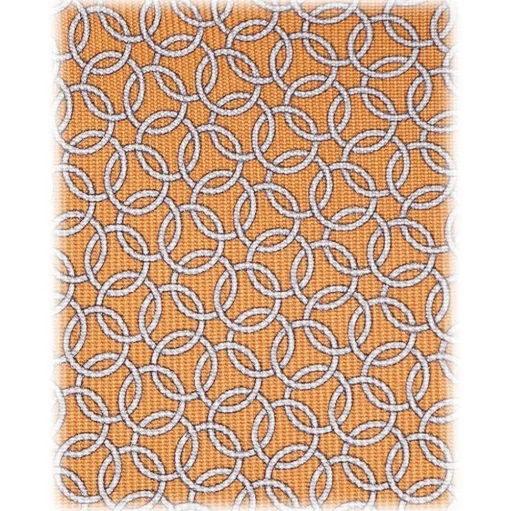 Viola Milano - Chain Circle Selftipped Italian Silk Tie - Orange - Handmade in Italy - Luxury Exclusive Collection - Avvenice