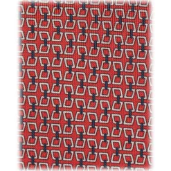 Viola Milano - Chain Lock Selftipped Italian Silk Tie - Red Mix - Handmade in Italy - Luxury Exclusive Collection - Avvenice