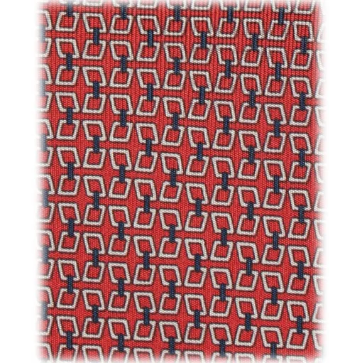 Viola Milano - Chain Lock Selftipped Italian Silk Tie - Red Mix - Handmade in Italy - Luxury Exclusive Collection - Avvenice