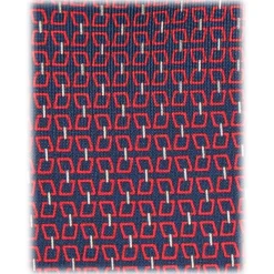 Viola Milano - Chain Lock Selftipped Italian Silk Tie - Navy/Wine - Handmade in Italy - Luxury Exclusive Collection - Avvenice