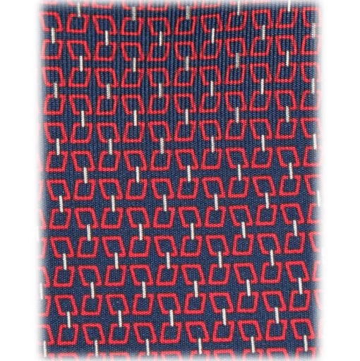 Viola Milano - Chain Lock Selftipped Italian Silk Tie - Navy/Wine - Handmade in Italy - Luxury Exclusive Collection - Avvenice
