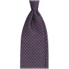 Viola Milano - Chain Pattern Selftipped Silk Tie - Navy - Handmade in Italy - Luxury Exclusive Collection - Avvenice
