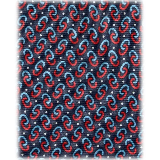 Viola Milano - Chain Pattern Selftipped Silk Tie - Navy - Handmade in Italy - Luxury Exclusive Collection - Avvenice
