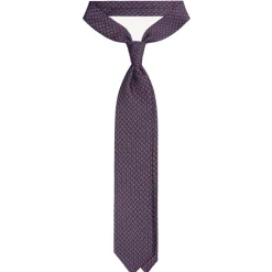 Viola Milano - Chain Pattern Selftipped Silk Tie - Navy - Handmade in Italy - Luxury Exclusive Collection - Avvenice