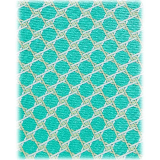 Viola Milano - Chain Pattern Selftipped Silk Tie - Menthol - Handmade in Italy - Luxury Exclusive Collection - Avvenice