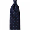 Viola Milano - Circle Printed Selftipped Italian Silk Tie - Navy / Sea - Made in Italy - Luxury Exclusive Collection - Avvenice