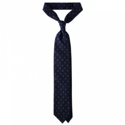 Viola Milano - Circle Printed Selftipped Italian Silk Tie - Navy / Sea - Made in Italy - Luxury Exclusive Collection - Avvenice