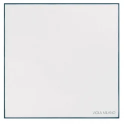 Viola Milano - Classic 100% Cotton Pocket Square - Navy - Handmade in Italy - Luxury Exclusive Collection - Avvenice